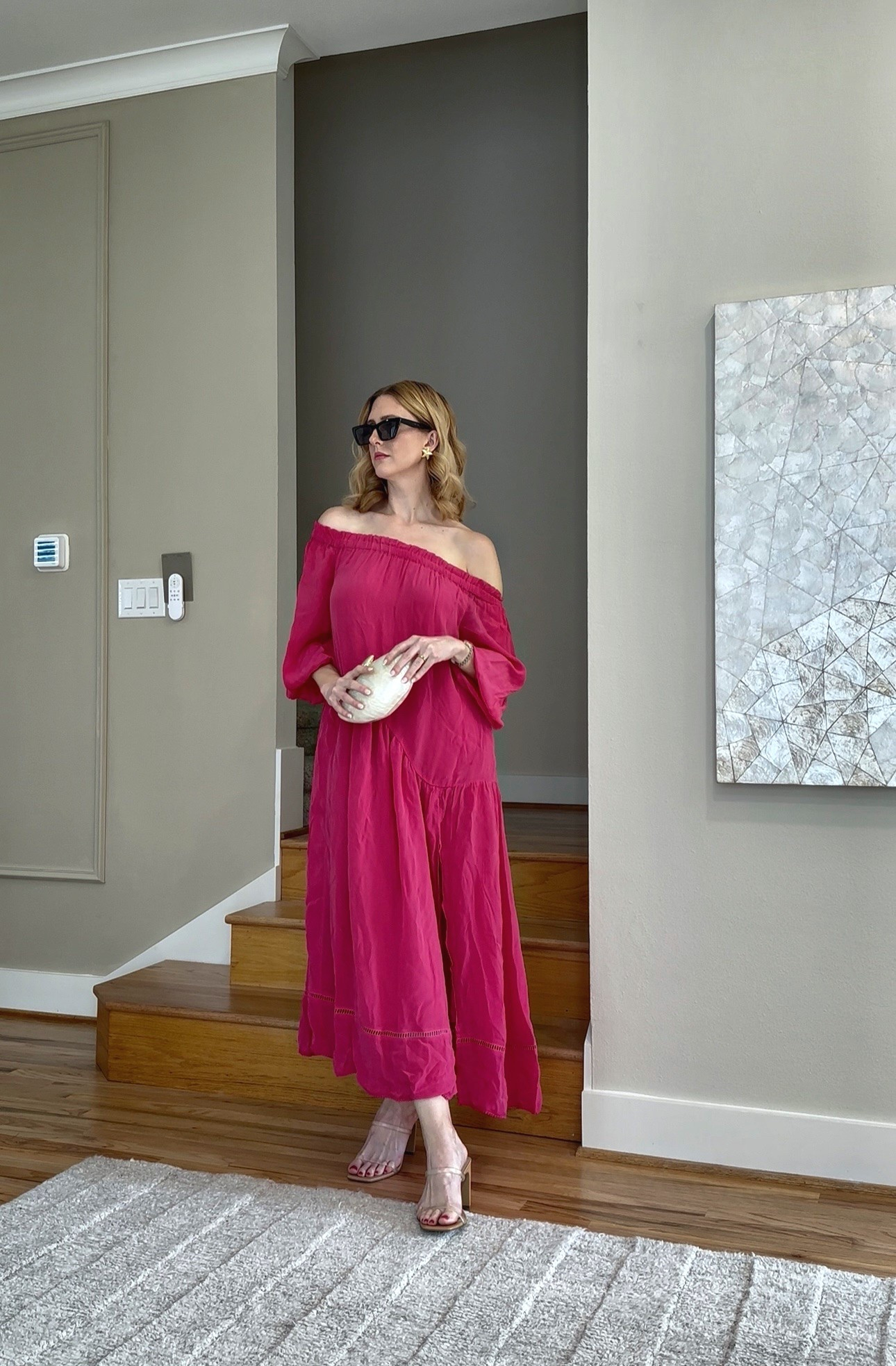 Vacation style 

Pink dress, shell bag 

#LTKStyleTip #LTKFindsUnder50