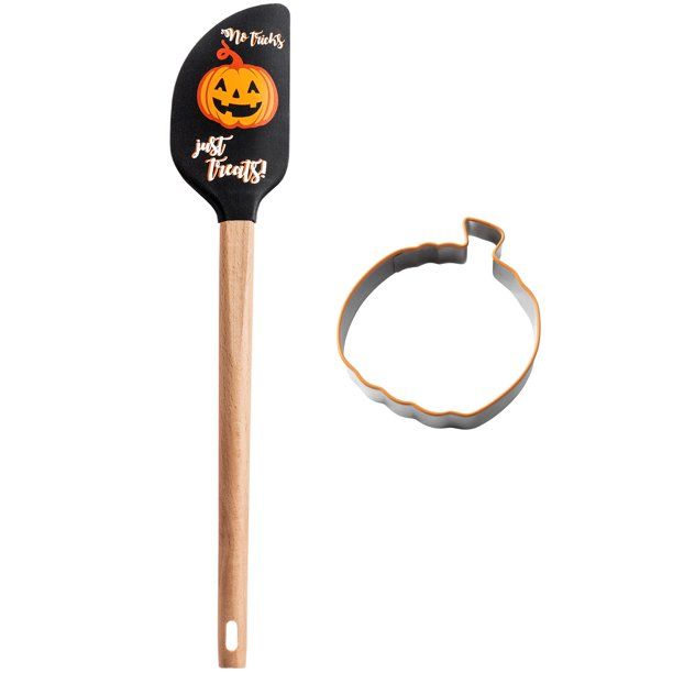 WAY TO CELEBRATE! Silicone Halloween Spatula with Coordinating Stainless, Color Coated Cookie Cut... | Walmart (US)