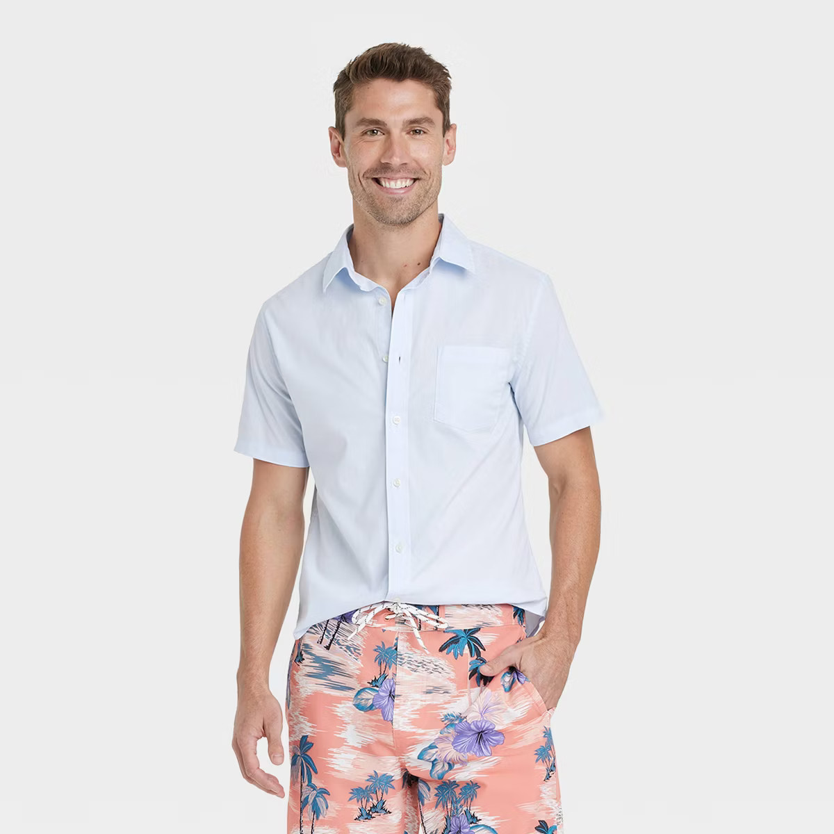 Men's Short Sleeve Slim Fit Button-Down Shirt - Goodfellow & Co™ | Target