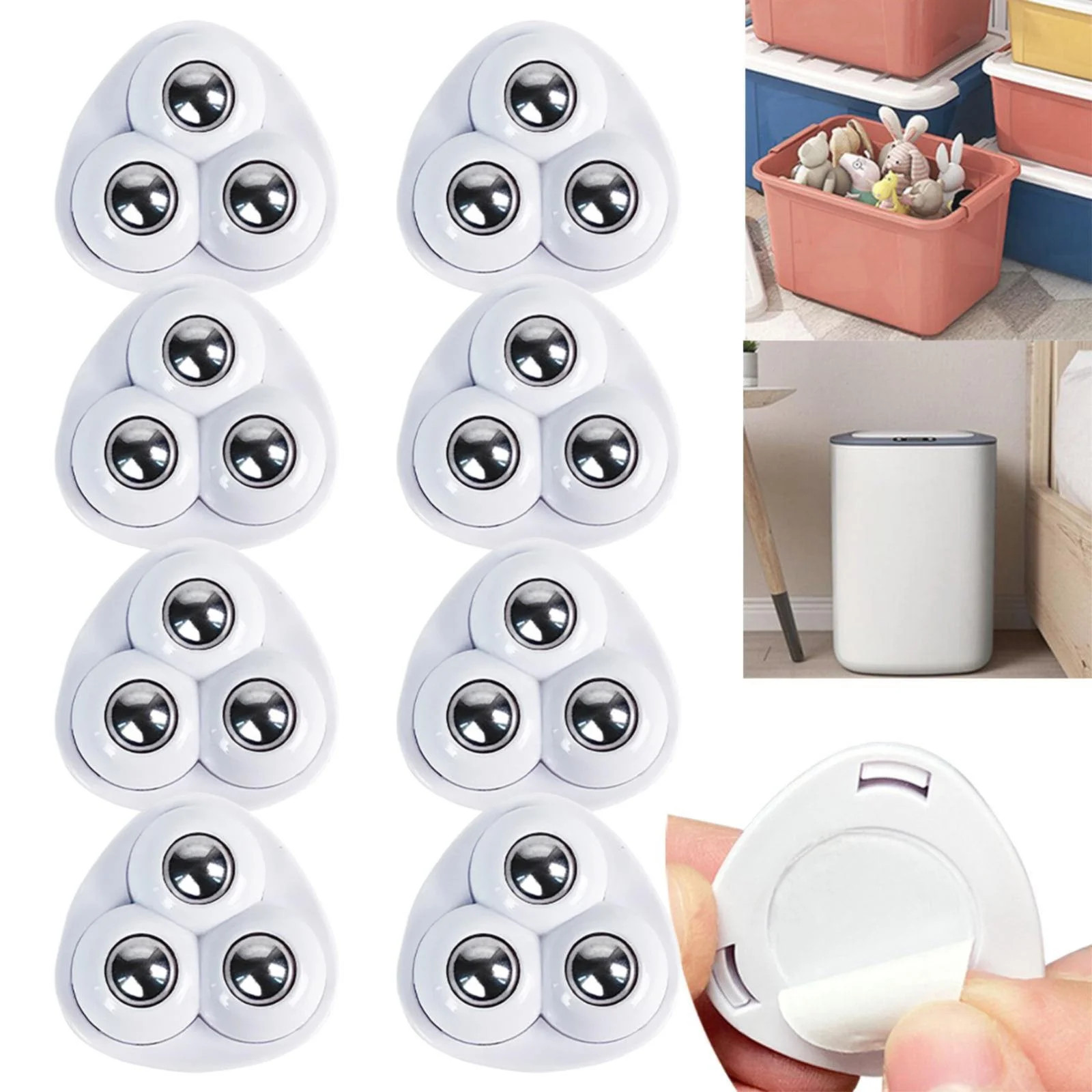 Uqiangy Ruedas Autoadhesivas, Ruedas para Electrodomésticos, Mini Ruedas Giratorias, Polea Adhes... | Walmart (US)