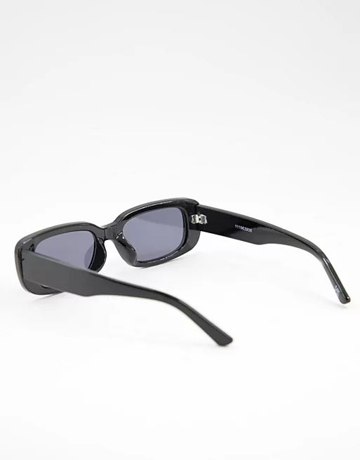 ASOS DESIGN mid square sunglasses in black | ASOS (Global)