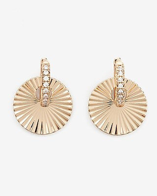 Mini Textured Circle Link Huggie Hoop Earrings | Express