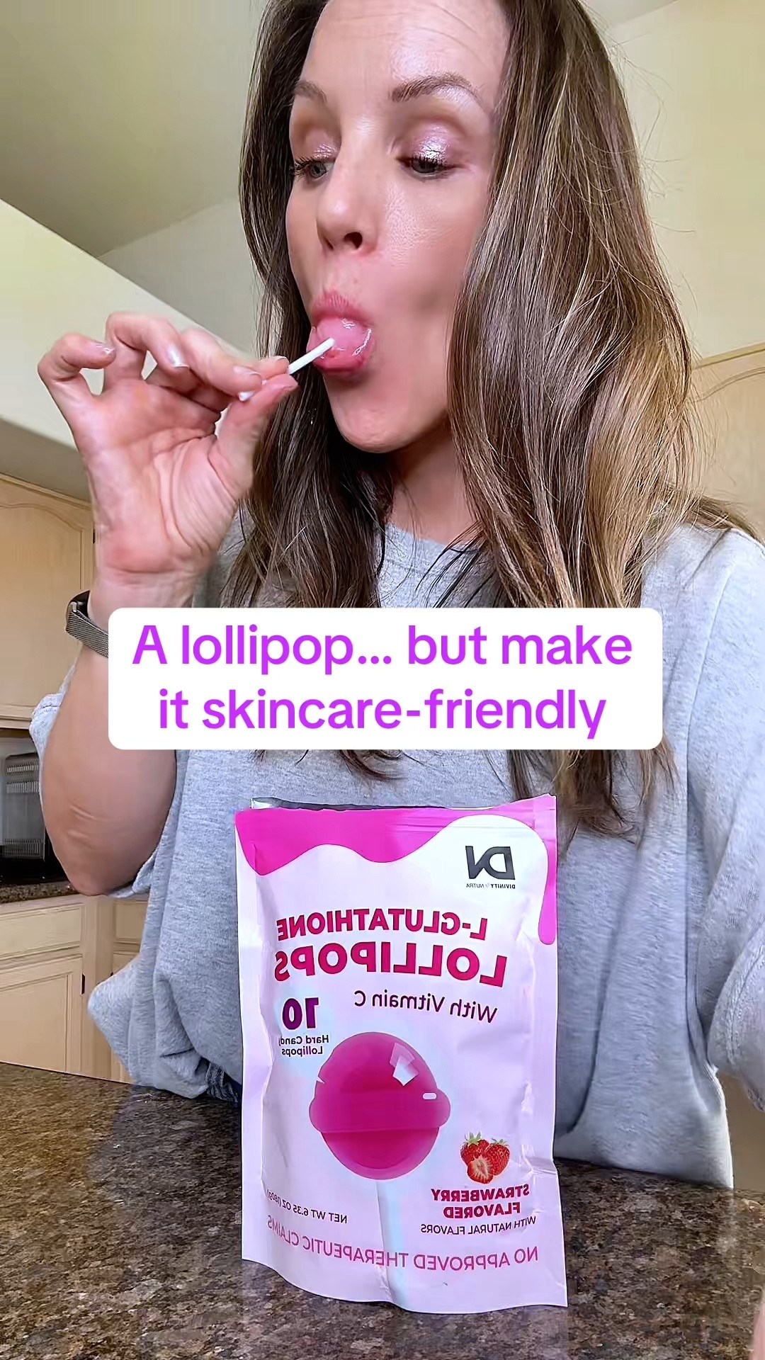 A fun way to add glutathione + vitamin C? These strawberry L-glutathione lollipops! 🍓 A sweet treat with antioxidant benefits — and only 75 calories. 

#DivinityNutra #Glutathione #WellnessSnacks

#LTKfitnessgoals #LTKselfcare #LTKmorningroutine