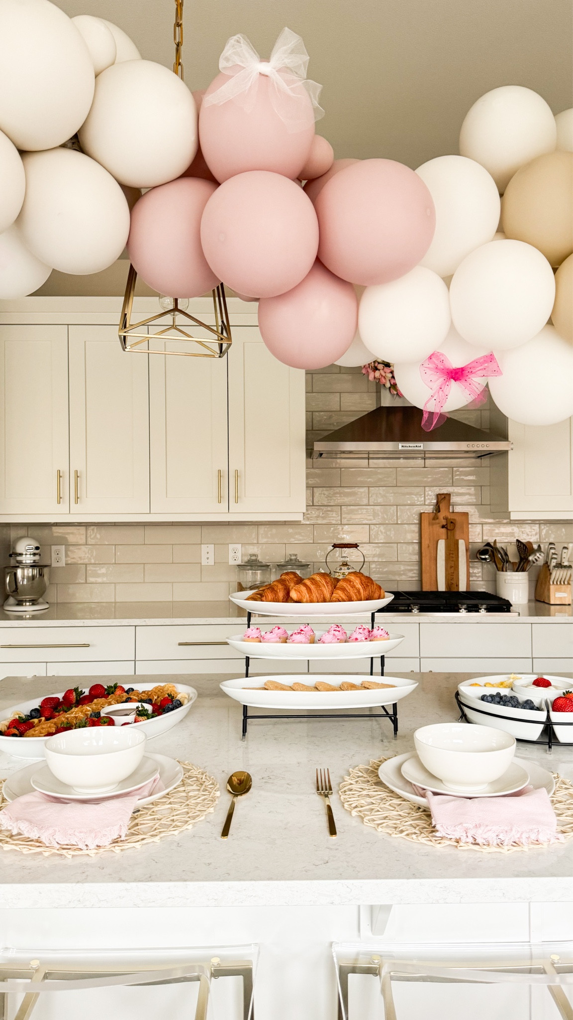 Valentine's Day breakfast set up, serverware, serving trays from Kohl's! Mini cupcakes, plates, balloons, serving bowl, Valentine’s decor 

#LTKSeasonal #LTKParties #LTKHome