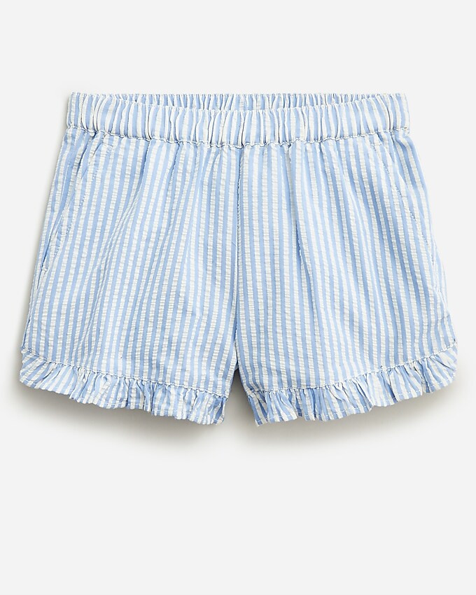Girl's ruffle-trim short in seersucker | J. Crew US