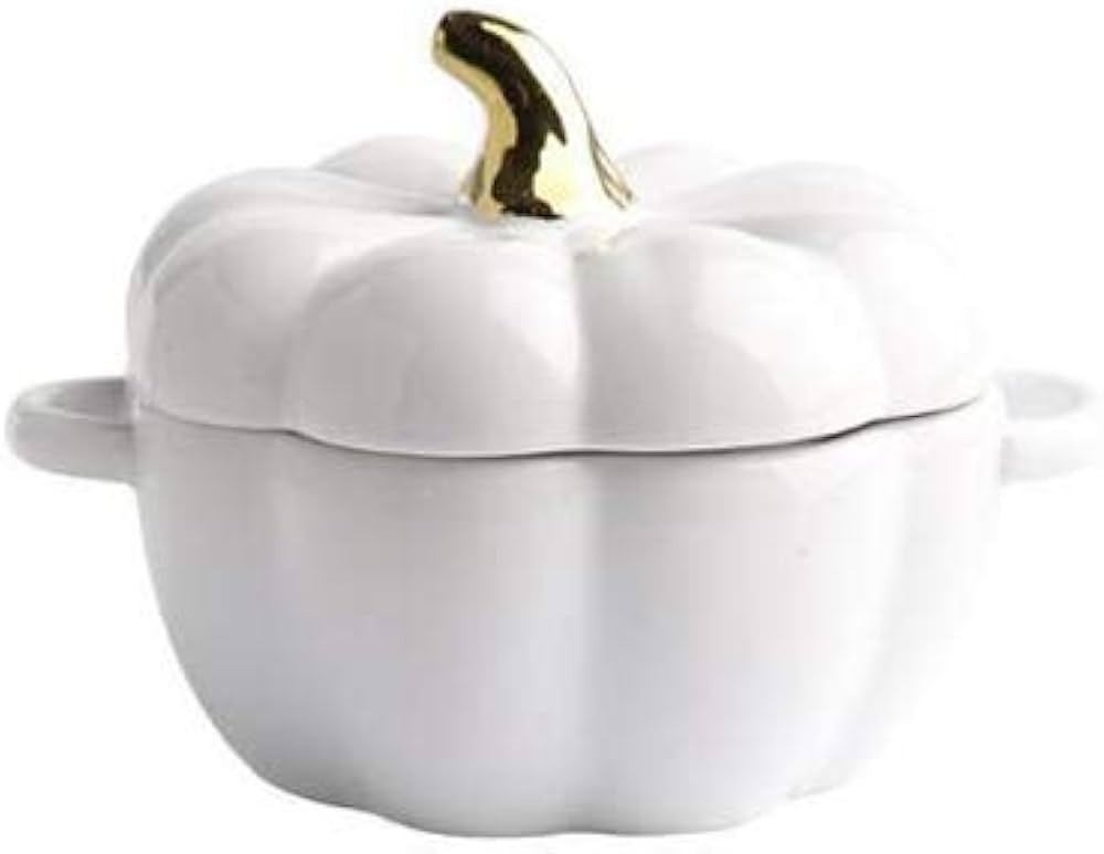 YUMUO Pumpkin Not-Stick Ceramics Dish,Fashion Creative Tableware Dessert Fruit Soup Bowl with Lid... | Amazon (US)