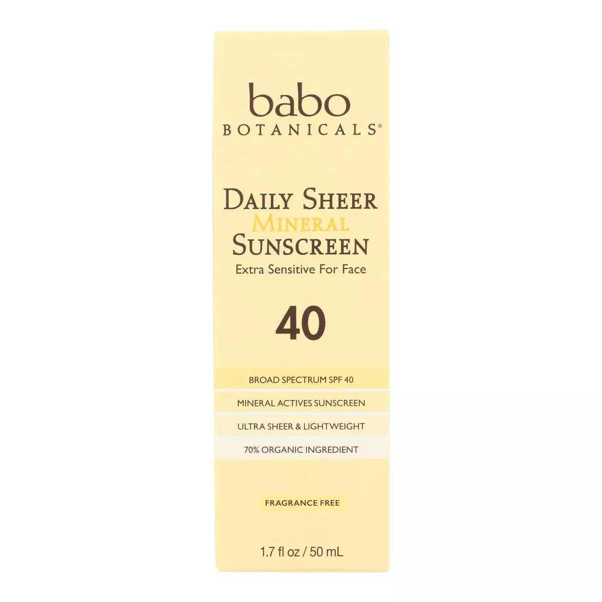 Babo Botanicals Daily Sheer Mineral Sunscreen SPF 40 - 1.7 fz | Target