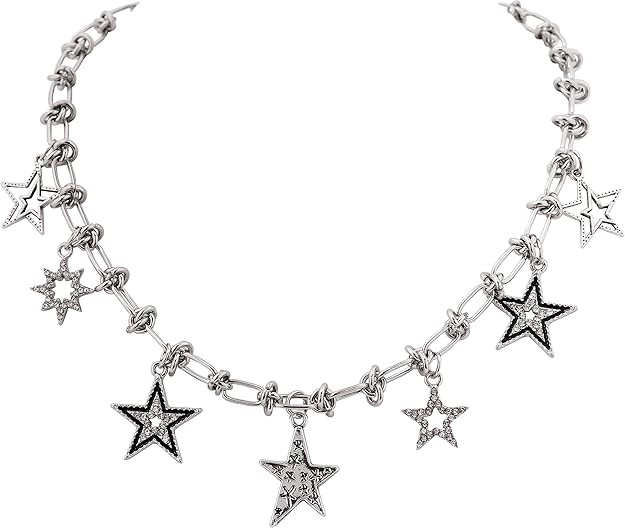 OJERRY Grunge Star Pendant Choker Stainless Steel Necklace Punk Y2K Aesthetic Jewelry for Girls W... | Amazon (US)