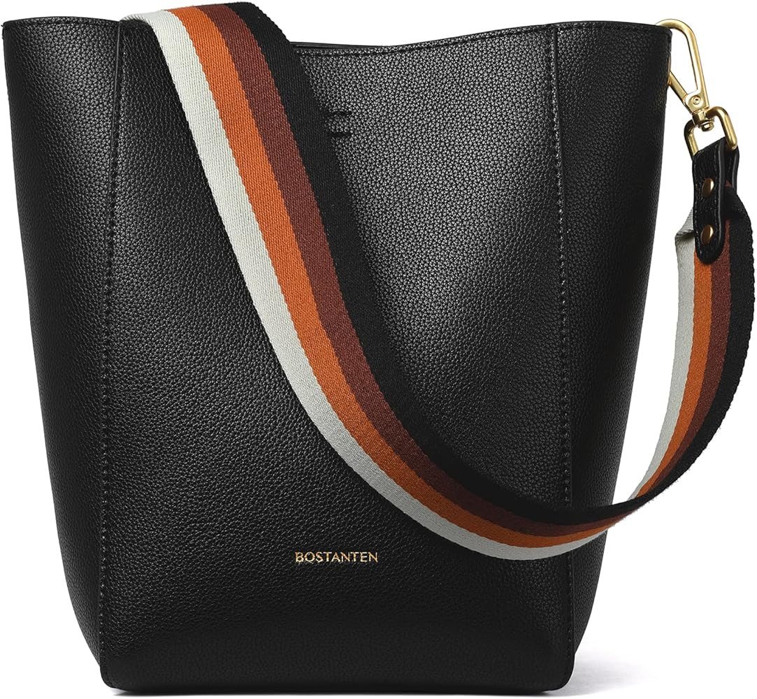 BOSTANTEN Leather Purses and Handbags for Women Designer Hobo Bucket Bag Fashion Small Crossbody ... | Amazon (US)