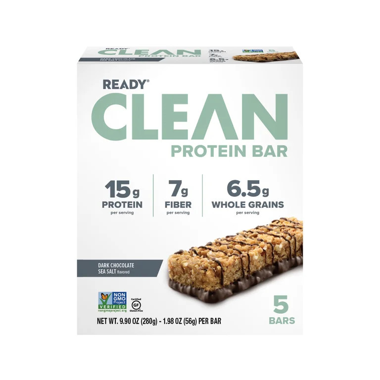 Ready Clean Protein Bar, Dark Chocolate Sea Salt, 5 Pack Bars | Walmart (US)