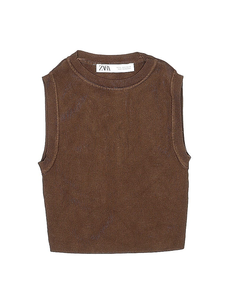 Zara Sweater Vest: Brown Tops - Size Small | ThredUp