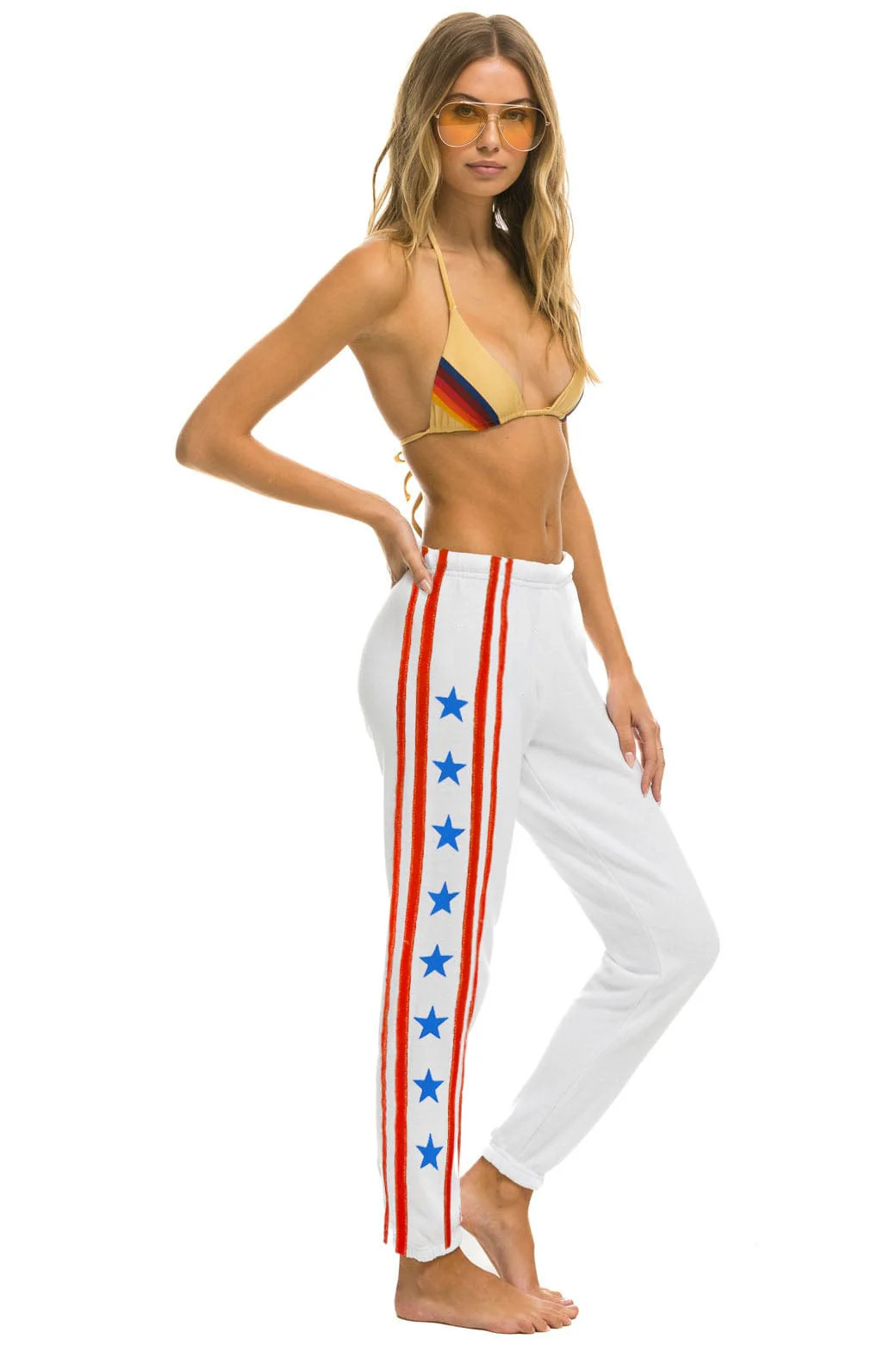 STARS SWEATPANTS -WHITE // USA | Aviator Nation