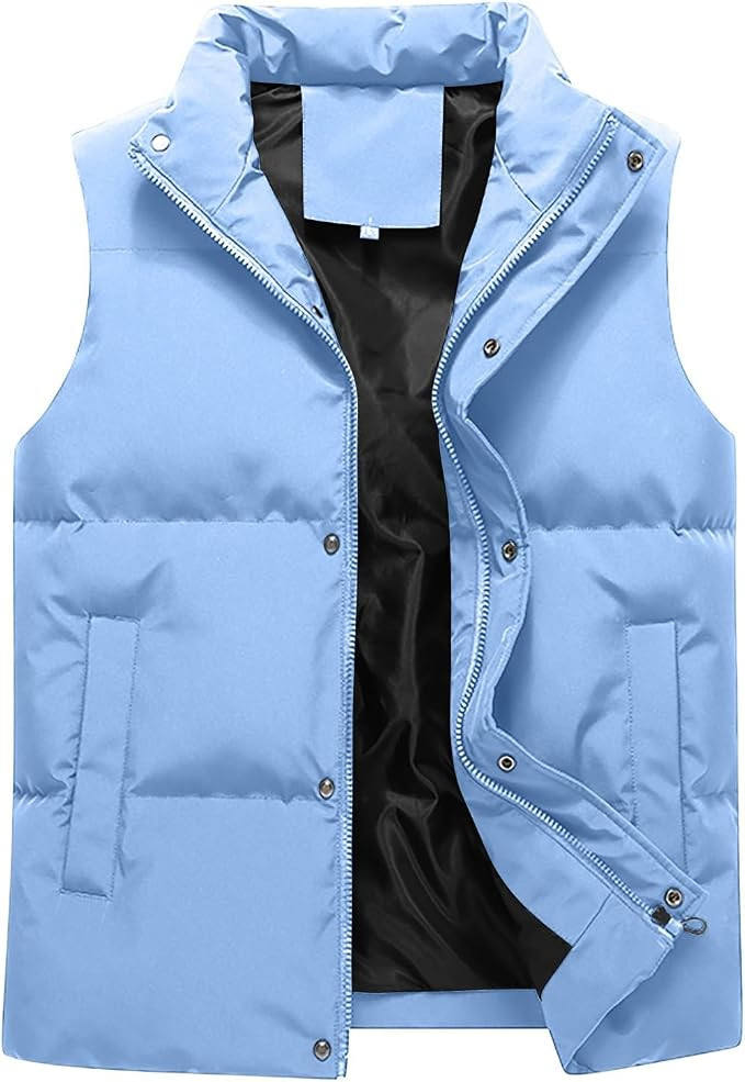 Lightweight Puffer Vest Men Big and Tall Warm Vest Zip Up Sleeveless Coat Casual Winter Vest with... | Amazon (US)