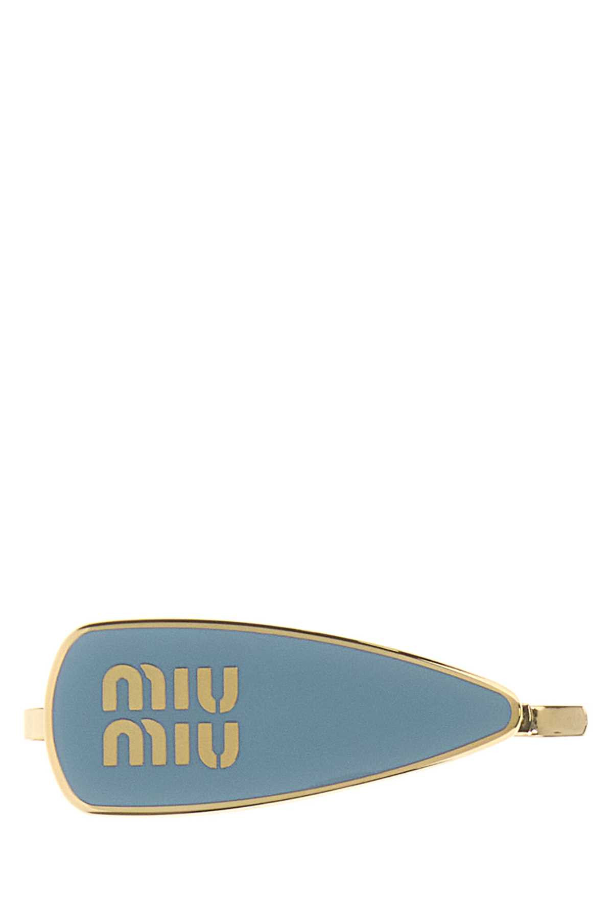 Miu Miu Light Blue Metal Hair Clip | Italist.com US