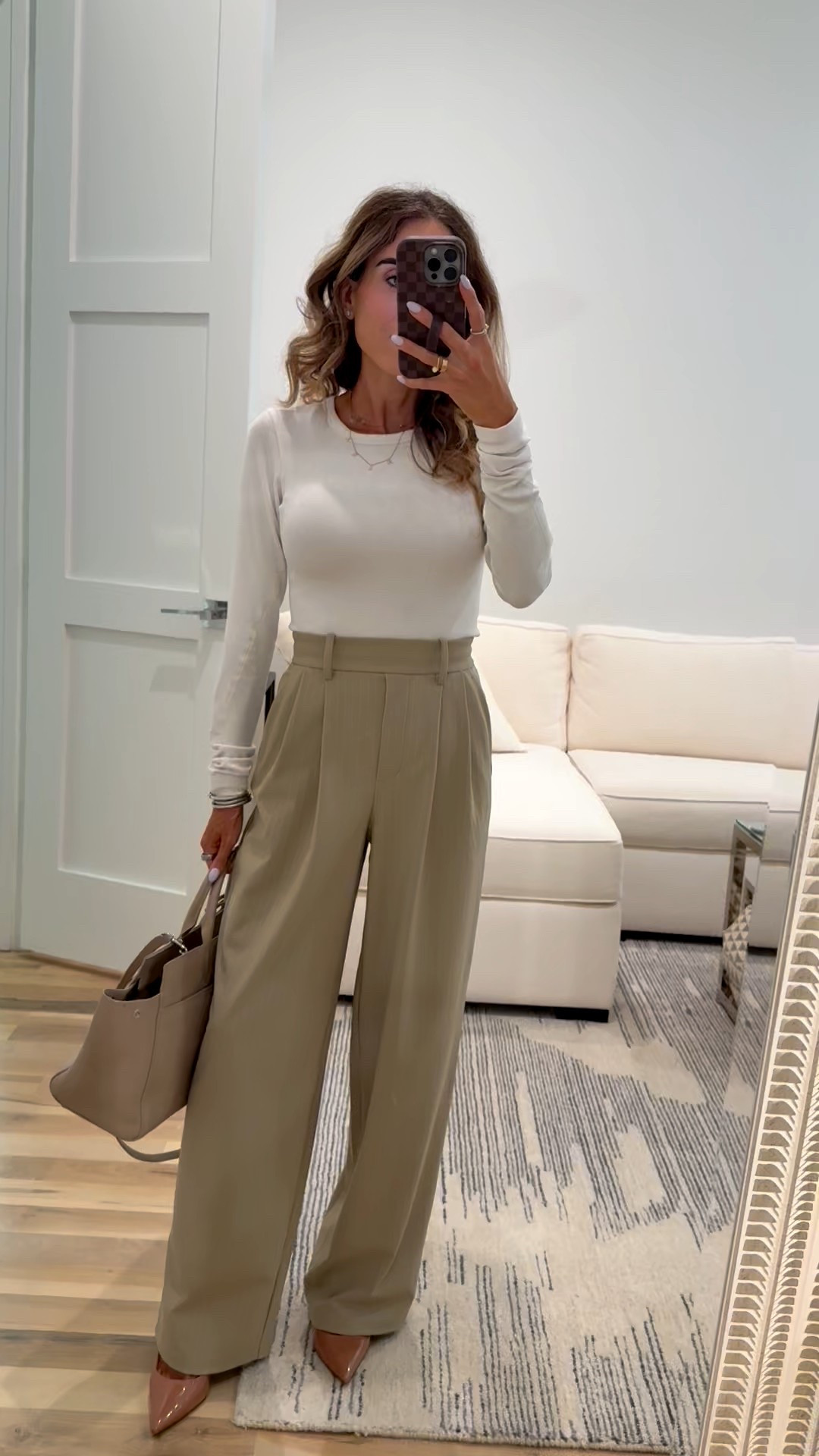 Petite friendly trouser pants size xxs with soft long sleeve wool tee size xs 

#LTKPetite #LTKWorkwear