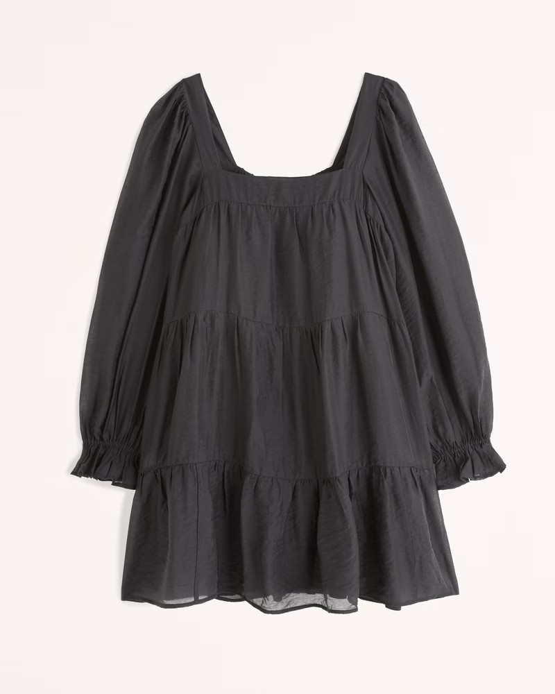 Long-Sleeve Trapeze Mini Dress | Abercrombie & Fitch (US)