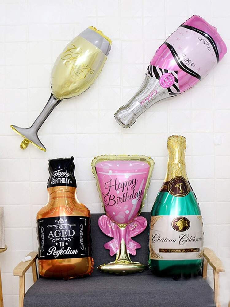 1pc Champagne Bottle & Cup Shaped Balloon | SHEIN