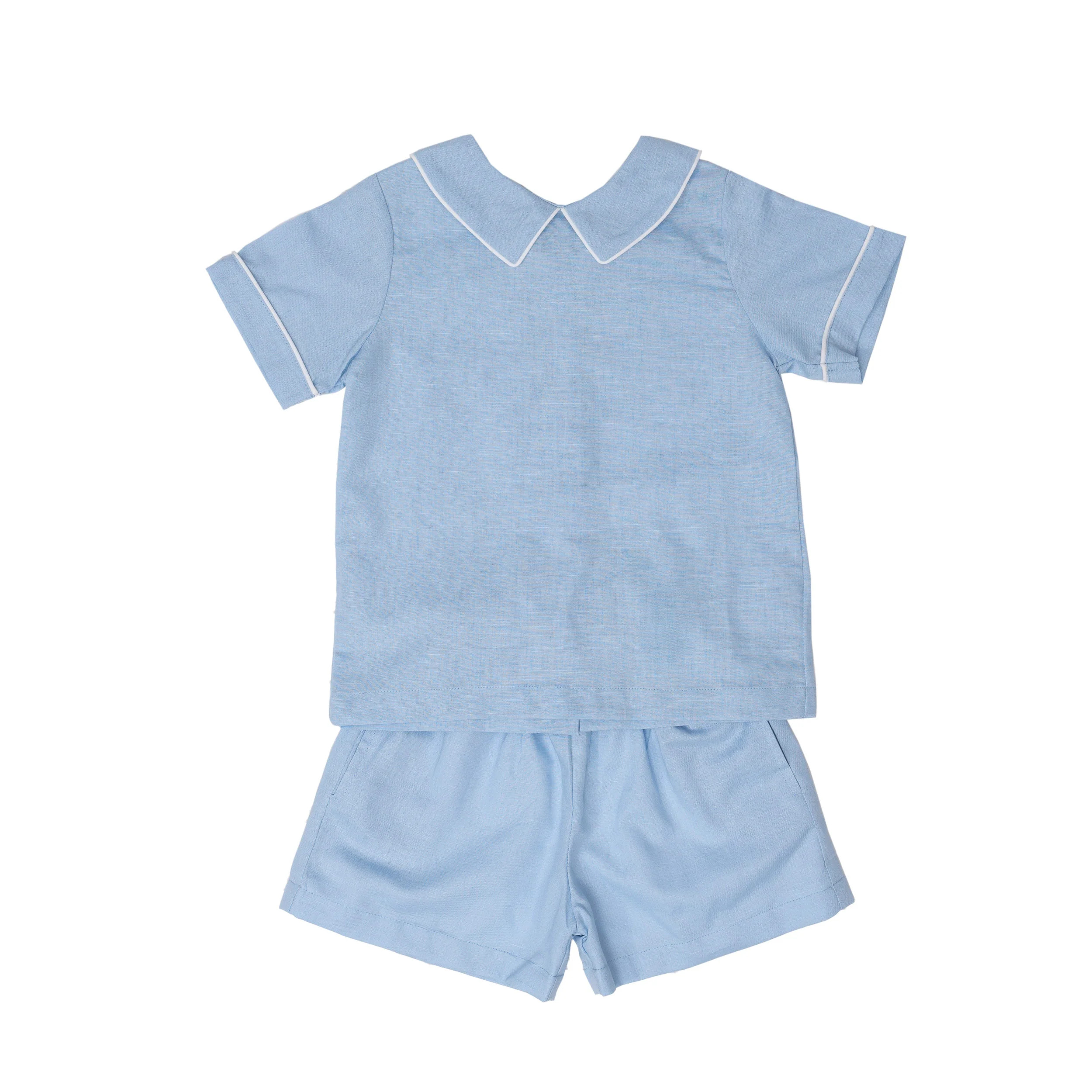 John Blue Linen Short Set | The Oaks Apparel Company