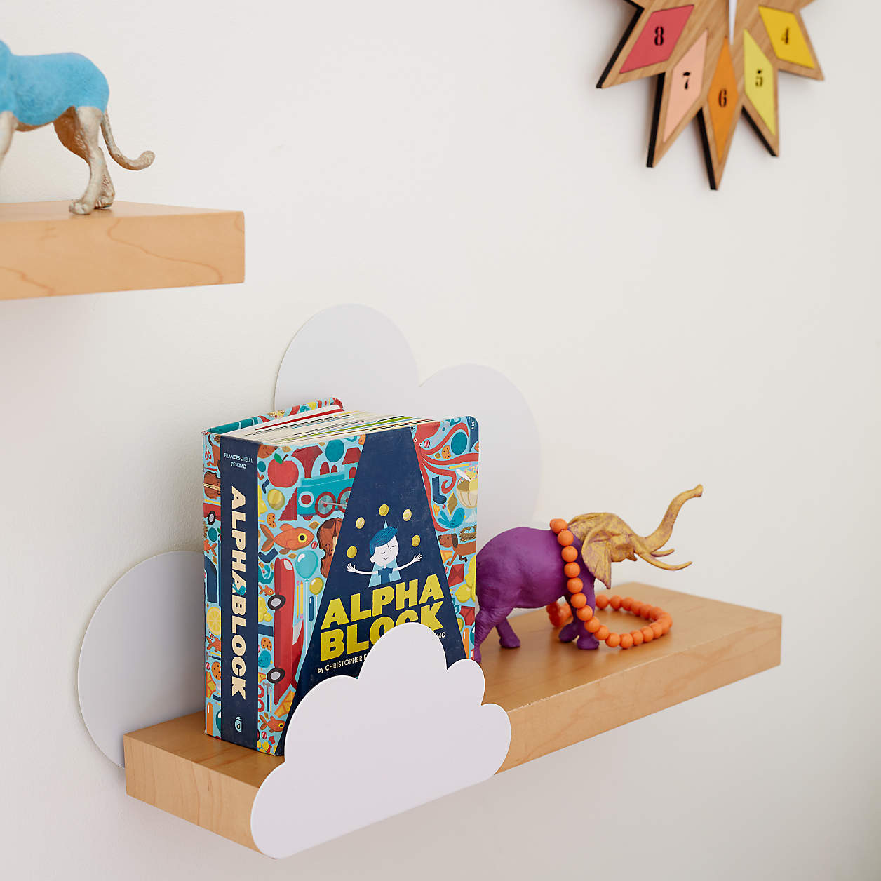 Cloud Metal and Wood Wall Shelf + Reviews | Crate & Kids | Crate & Barrel