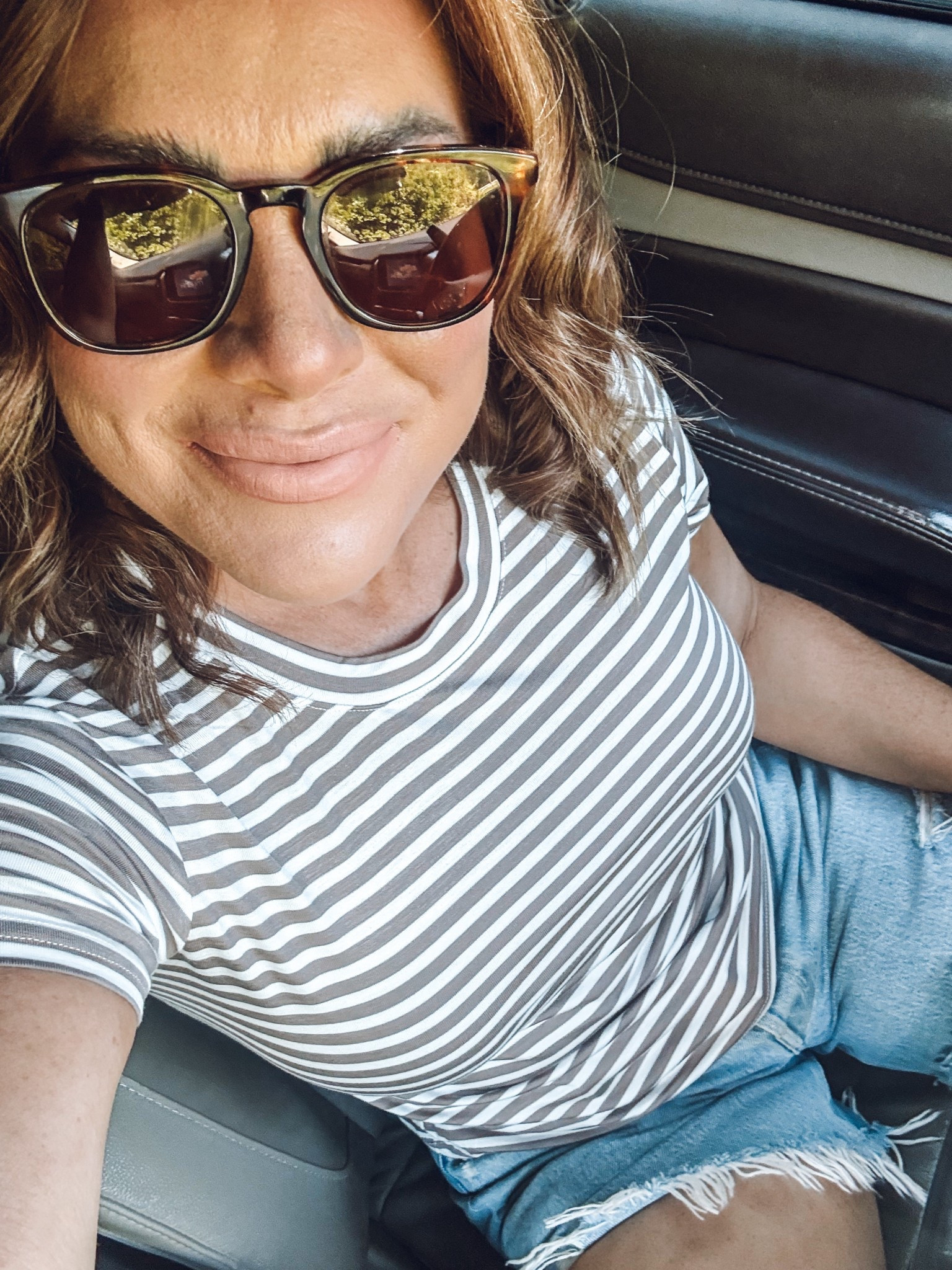 Love these denim shorts! 

Tee is no longer available (splendid). I linked similar 

#LTKootd #LTKOver40 #LTKPetite