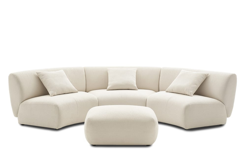 Auburn Performance Fabric Armless Curve Sofa with OttomanSet Sale | Castlery US