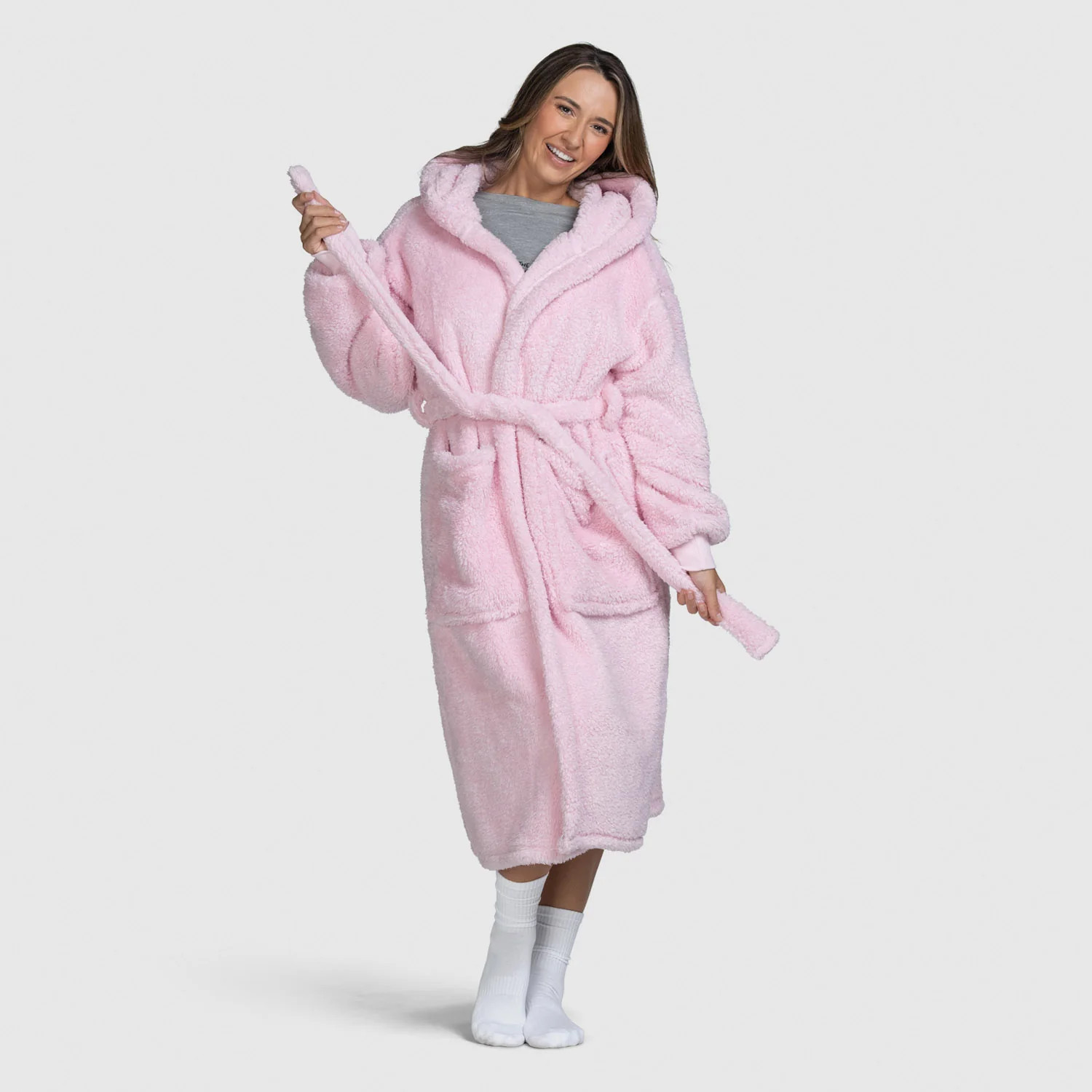 Pink Fluffy Dressing Gown | The Oodie UK