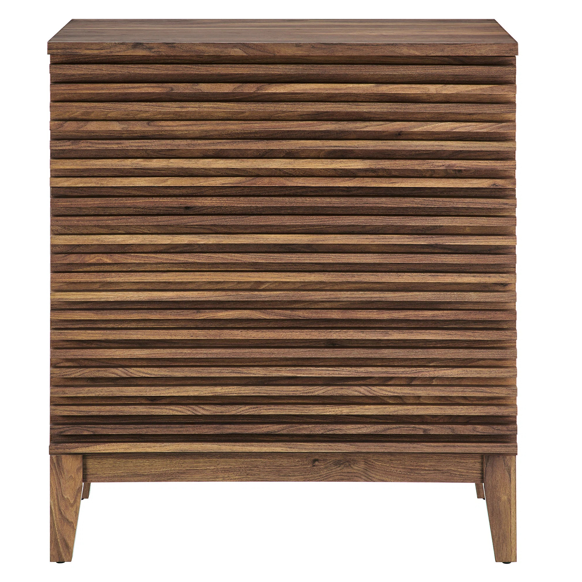 Modway Render Large 3-Drawer Nightstand In Walnut | Wayfair | Wayfair North America