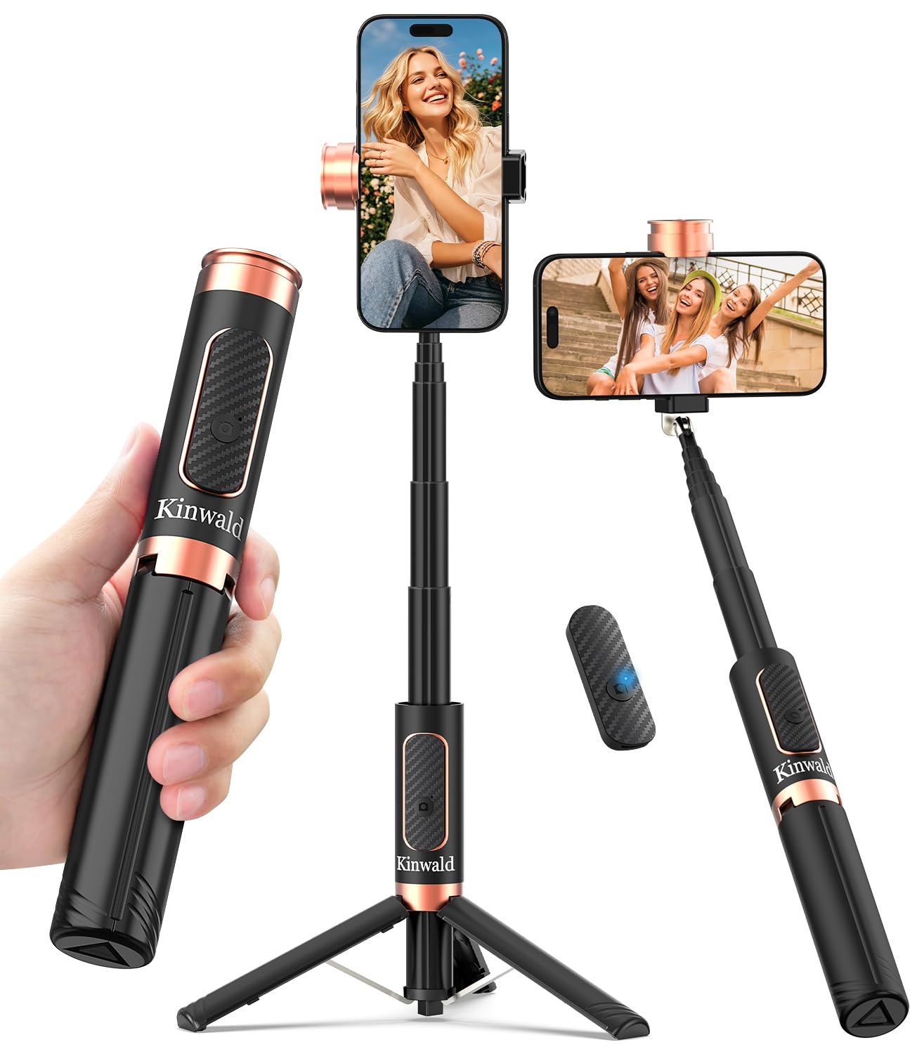 Selfie Stick Tripod for iPhone & Android, Portable Phone Tripod Stand with Bluetooth Remote, One-... | Amazon (US)