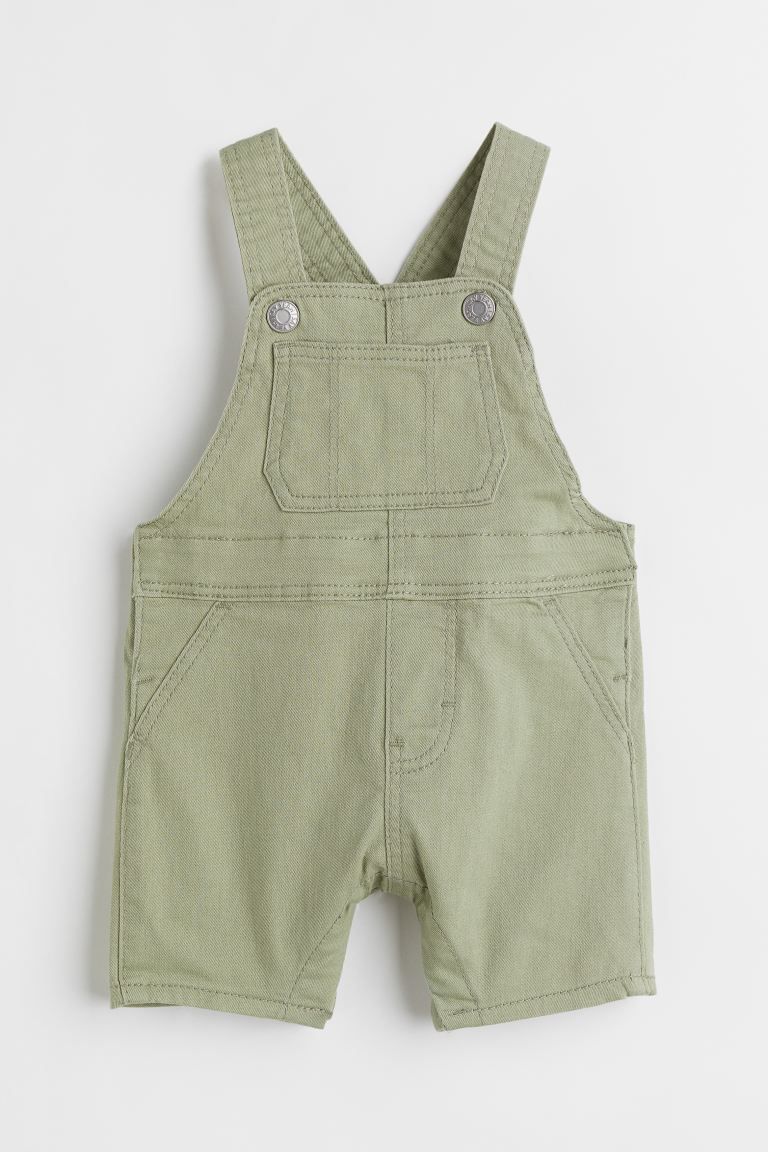 Overalls in twill. Suspenders with adjustable fastening, mock fly, and snap fasteners at gusset. ... | H&M (US)