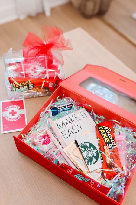 Teacher survival kit gift idea 🍎💫 We did Mini kits for Music, Art, PE teachers as well per my daughters request 🥹 Find everything I used to make these + my free gift tag printable on my Amazon under “ Teacher gift Ideas “ 

#teacherappreciation #teacherappreciationgift #teachergift #teachergiftidea #amazonfinds #amazonschoolfavorites #teachergifts #survivalkit #kindergarten 

#LTKfindsunder100 #LTKfamily #LTKparties