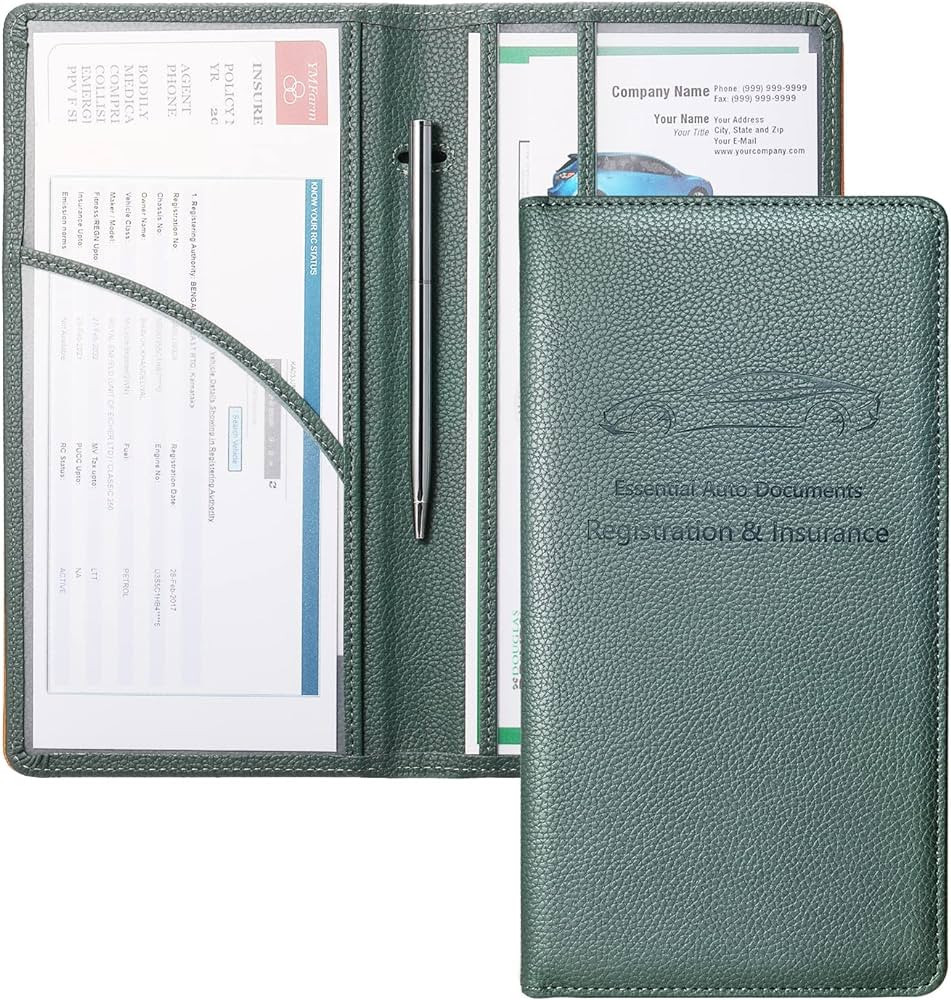 Yarnic Car Registration and Insurance Holder, Car Document Holder with Magnetic Closure, Registra... | Amazon (US)