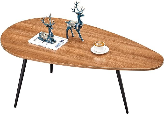 Saygoer Coffee Table Living Room Mid Century Accent Oval Table Modern Leisure Tea Table Retro Coc... | Amazon (US)