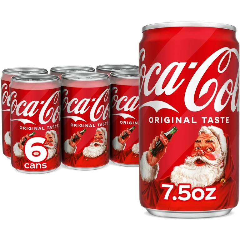Coca-Cola Mini Soda Pop, 7.5 fl oz Cans, 6 Pack | Walmart (US)