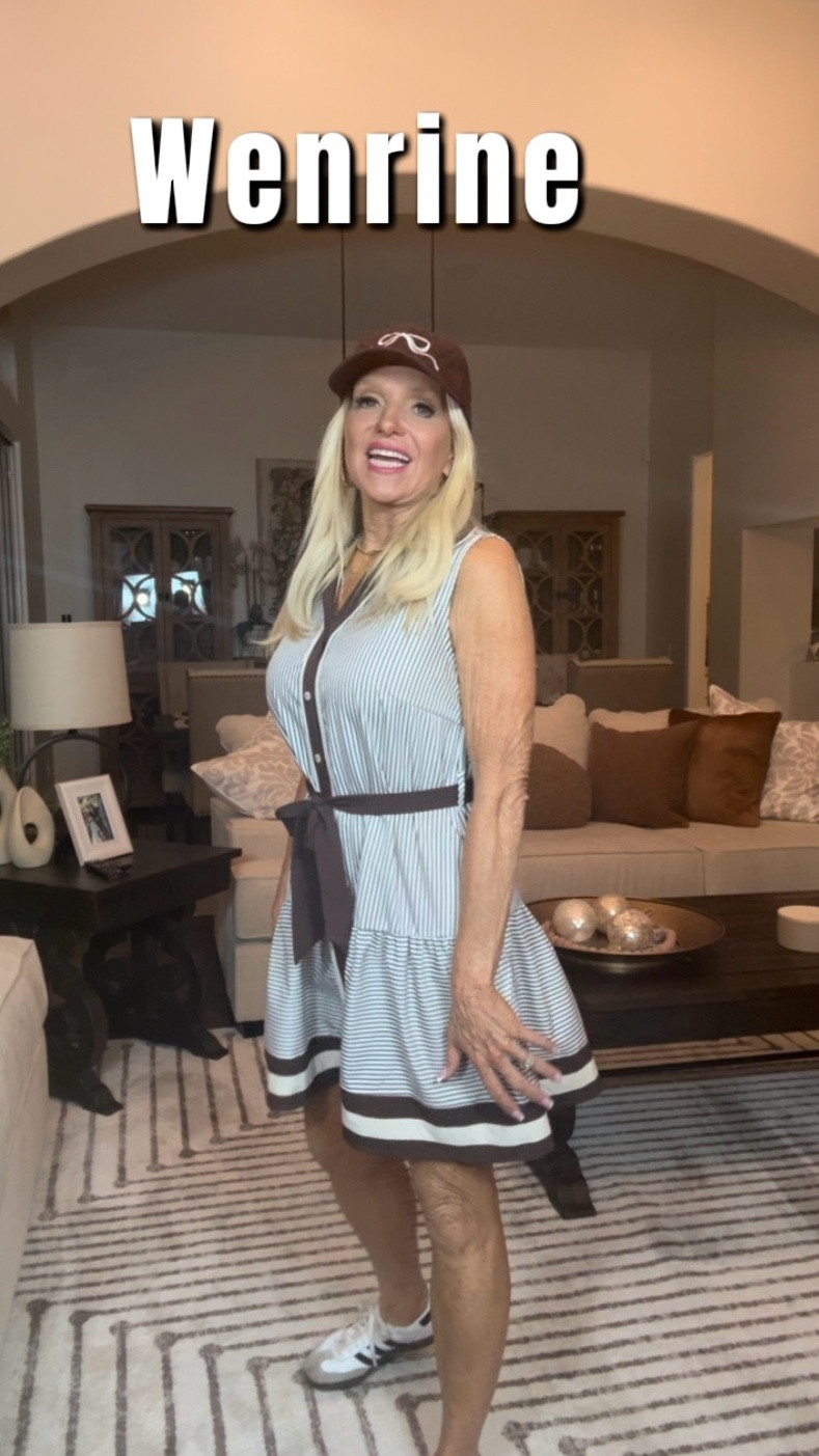 This is your sign to show up cute AND comfortable 💚⛳”

There’s just something about a classic striped dress that never misses… effortless, flattering, and ready for everything—from walking the course to brunch after ⛳✨

I tied the waist for that perfect shape (hello confidence boost 🙌), and yes… it has pockets (we LOVE a practical moment 👏). Lightweight, breathable, and one of those pieces you’ll reach for again and again.

This is one of those outfits that makes you feel put together without even trying… and honestly, those are my favorite 💚

If you’re planning a Masters party, golf day, or just want that easy elevated summer look… this one’s it.

✨ Follow me on LTK → @EverydaywithRhonda for more effortless, styled looks you can actually wear in real life!

#LTKStyle #LTKSeasonal #MastersStyle #GolfOutfit #EffortlessStyle #SummerDress #VacationStyle #Over50Style #EverydayWithRhonda #AmazonFinds
