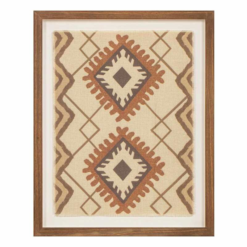 Glass Framed Brown Fabric Wall Art, 16x20 | At Home