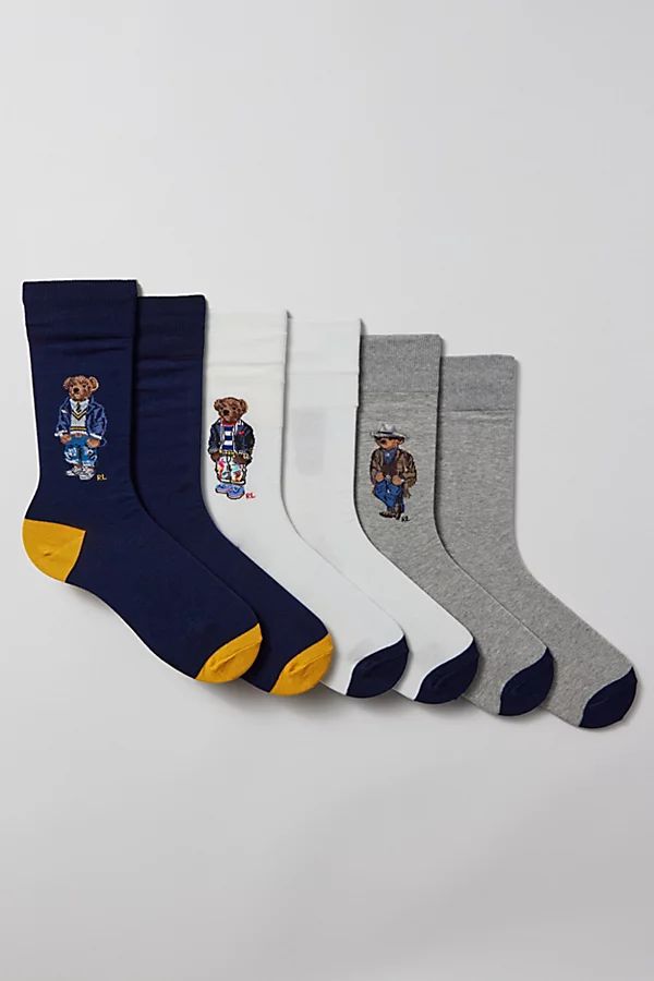 Polo Ralph Lauren Bear Motif Crew Sock Gift Box | Urban Outfitters (US and RoW)