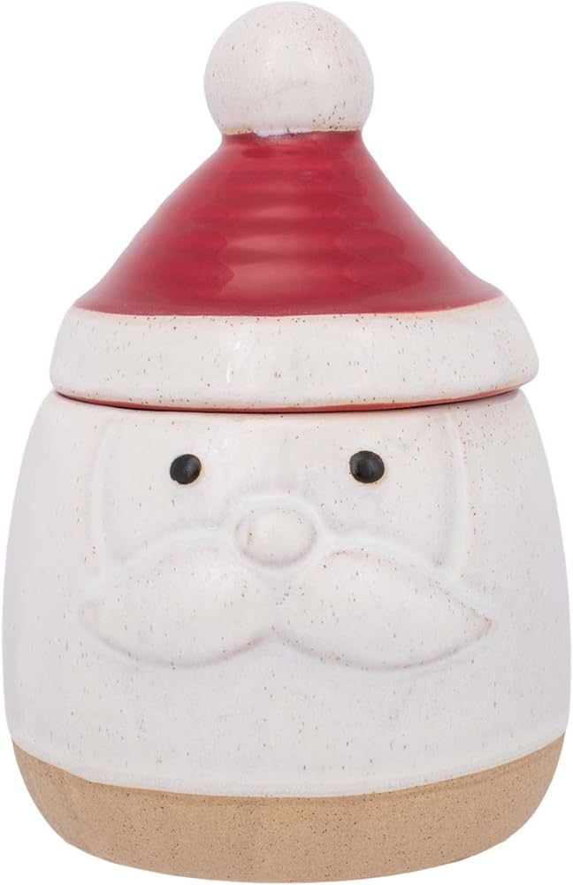 DEMDACO Distressed Santa with Red Hat Lid 7 x 4 Stoneware Tabletop Candy Dish Cookie Canister | Amazon (US)