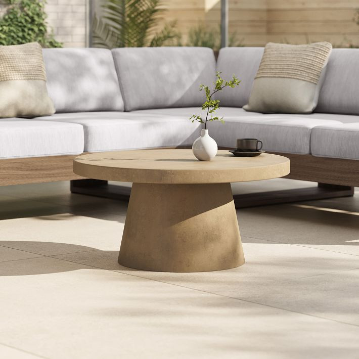 Textured Concrete Outdoor Coffee Table (32") | West Elm (US)