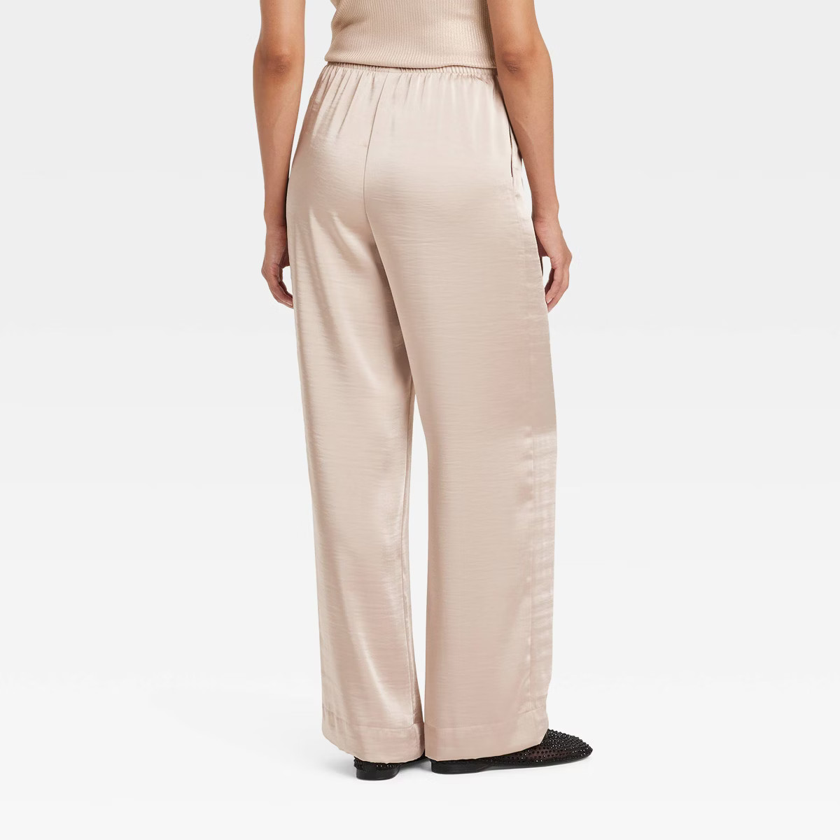 Women's Mid-Rise Straight Leg Satin Pull-On Pants - A New Day™ | Target