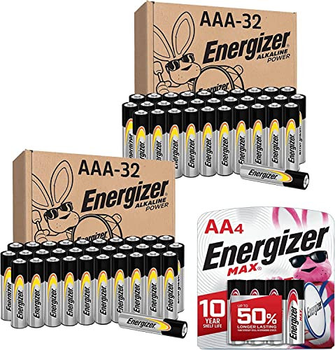 Energizer Alkaline Power AAA Batteries and Max AA Batteries Variety Pack, 64 AAA and 4 AA Batteries (68 Count) | Amazon (US)