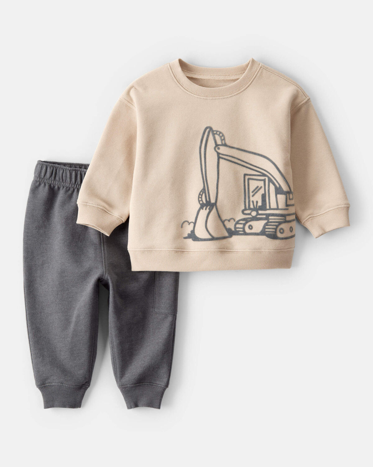Baby Boy 2-Piece DayDream Fleece Construction Long-Sleeve Tee & Pant Set | Carter's Inc