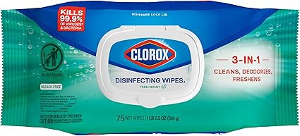 Clorox Disinfecting Wipes Flex Pack, Bleach Free, Fresh Scent, 75 Count (Pack May Vary) | Amazon (US)