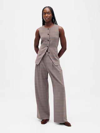 365 High Rise Brushed Twill Pleated Trousers | Gap (US)
