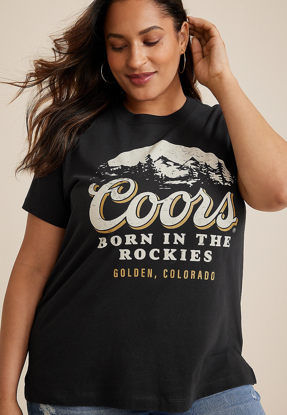Plus Size Coors Born In The Rockies Vintage Graphic Tee | Maurices