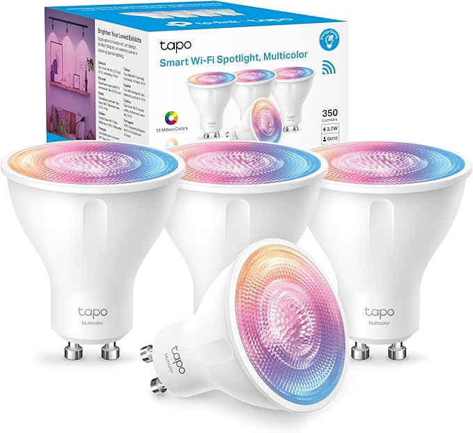 Tapo L630 (4-Pack) Smart Bulb, Alexa Light Bulb, Smart Light Bulb Spotlight, GU10 Lamp Base, 16 M... | Amazon (UK)