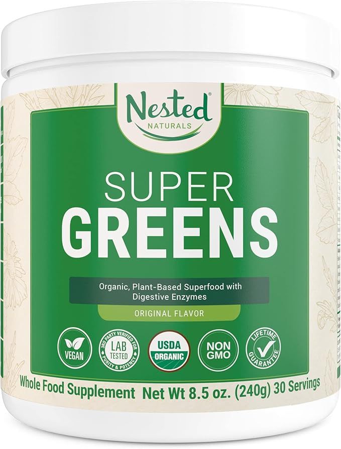 Super Greens #1 Green Superfood Powder | 100% USDA Organic Non-GMO Vegan Supplement | 20+ Whole F... | Amazon (US)
