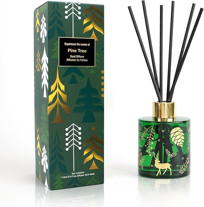 Reed Diffuser Set, Pine Tree Scented,8 Scent Diffuser Sticks with Christmas Bottle Design,Home De... | Amazon (US)