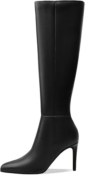 Women's Knee High Boots Women Mid Heel Pointed Toe Tall Boots for Women High Heel Side Zipper wit... | Amazon (US)