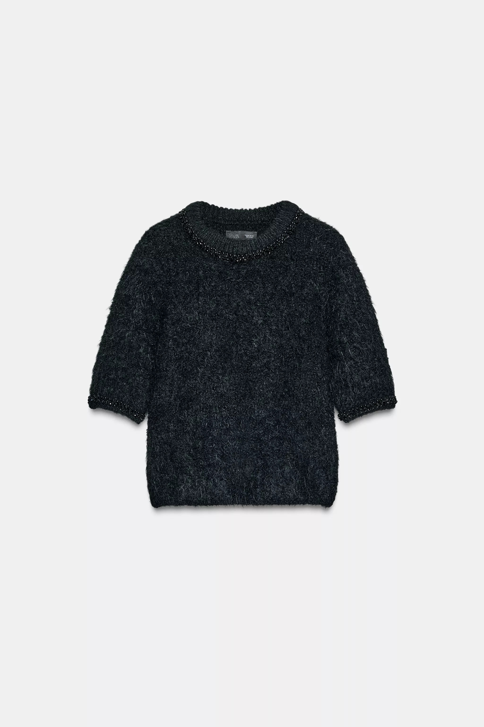 JEWEL BEAD KNIT TOP | Zara Canada