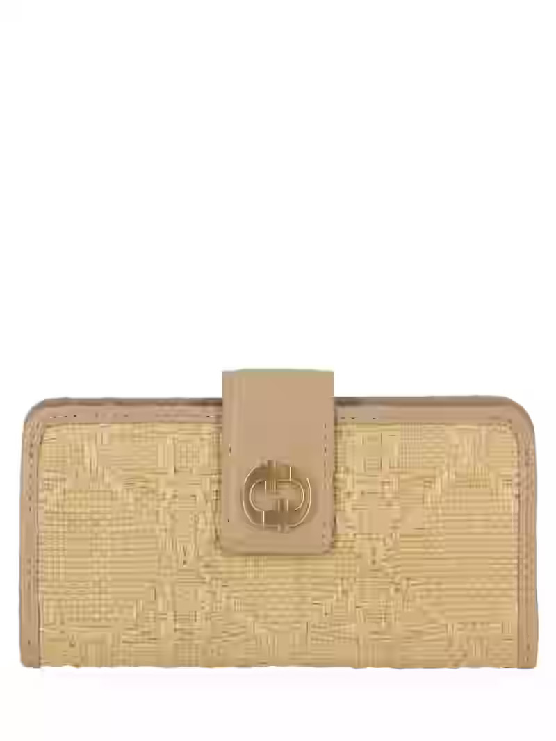 Time and Tru Women's Alexandra Slim Tab Wallet, Straw | Walmart (US)